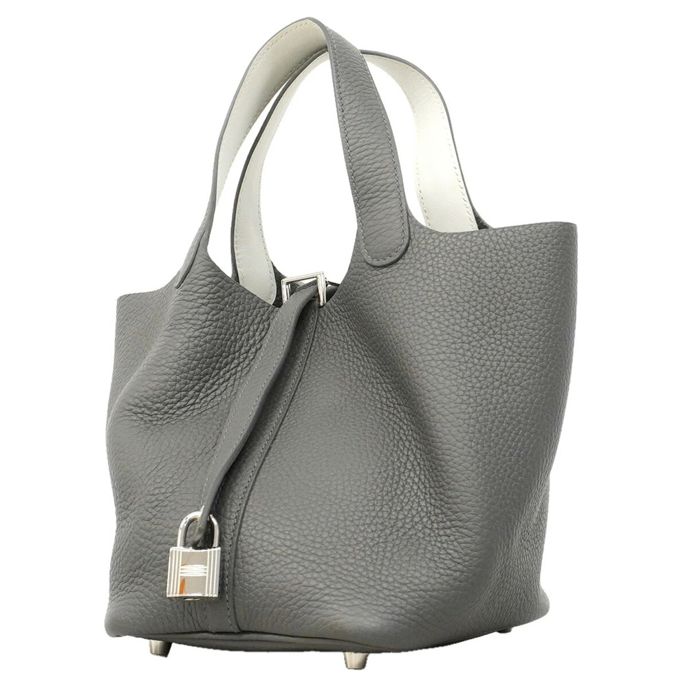 Hermes Picotin Lock PM Eclat handbag, Taurillon Clemence Swift leather, Ardoi...